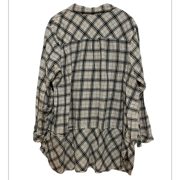 J. Jill Layered Hem Oversized Plaid Button Down Shirt Size 2XL - Picture 3 of 4